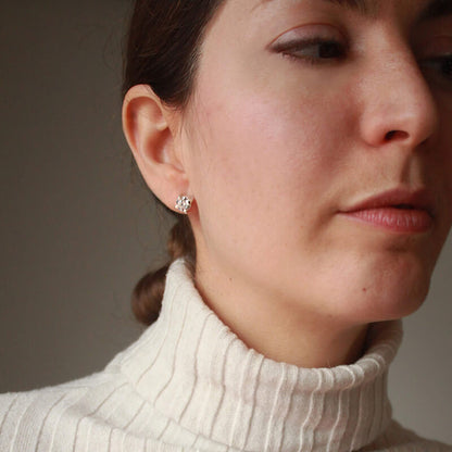 White Zirconita Studs